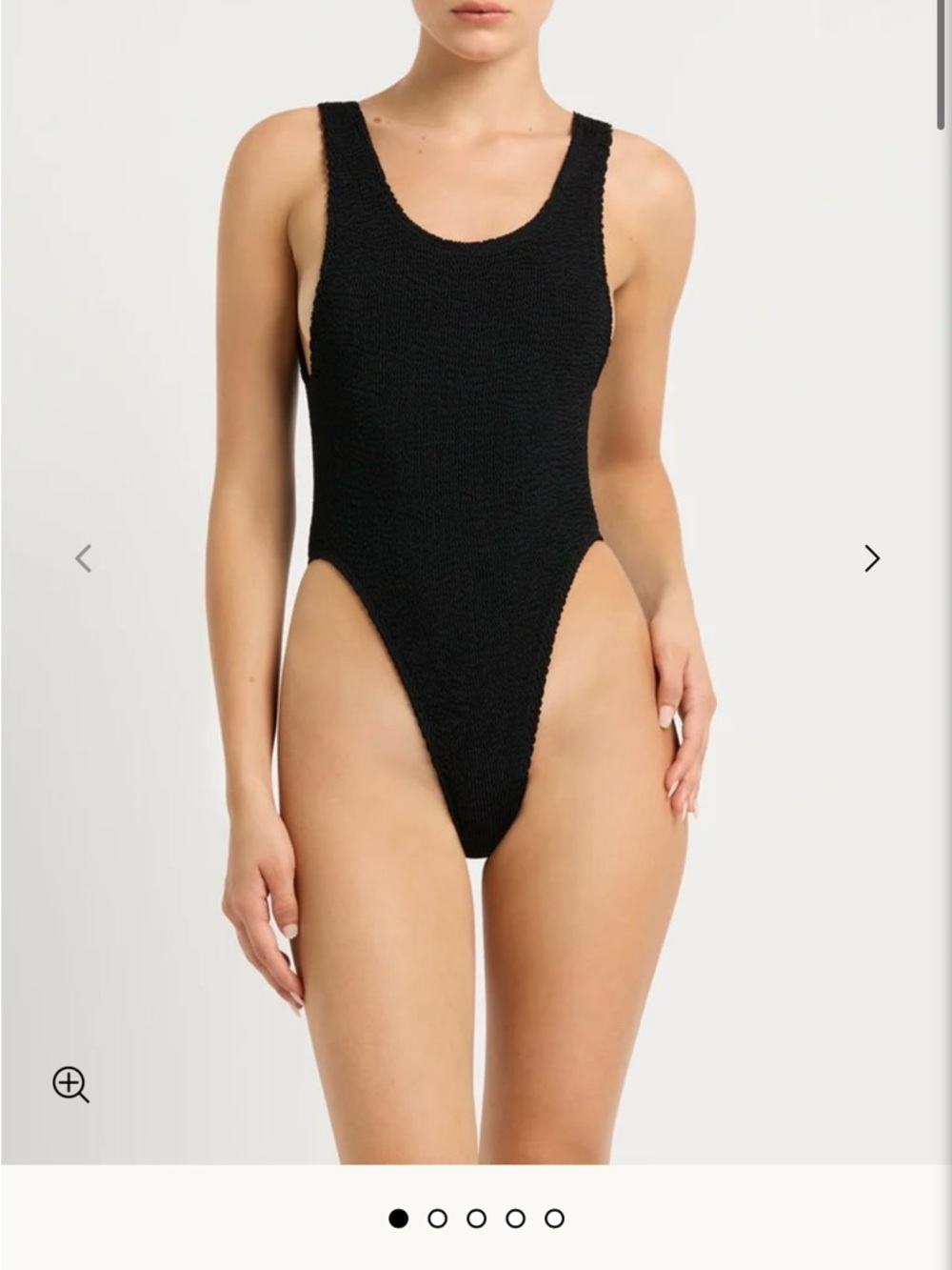 Bond-Eye Black Crinkle Maxam High-Leg One-Piece Swimsuit